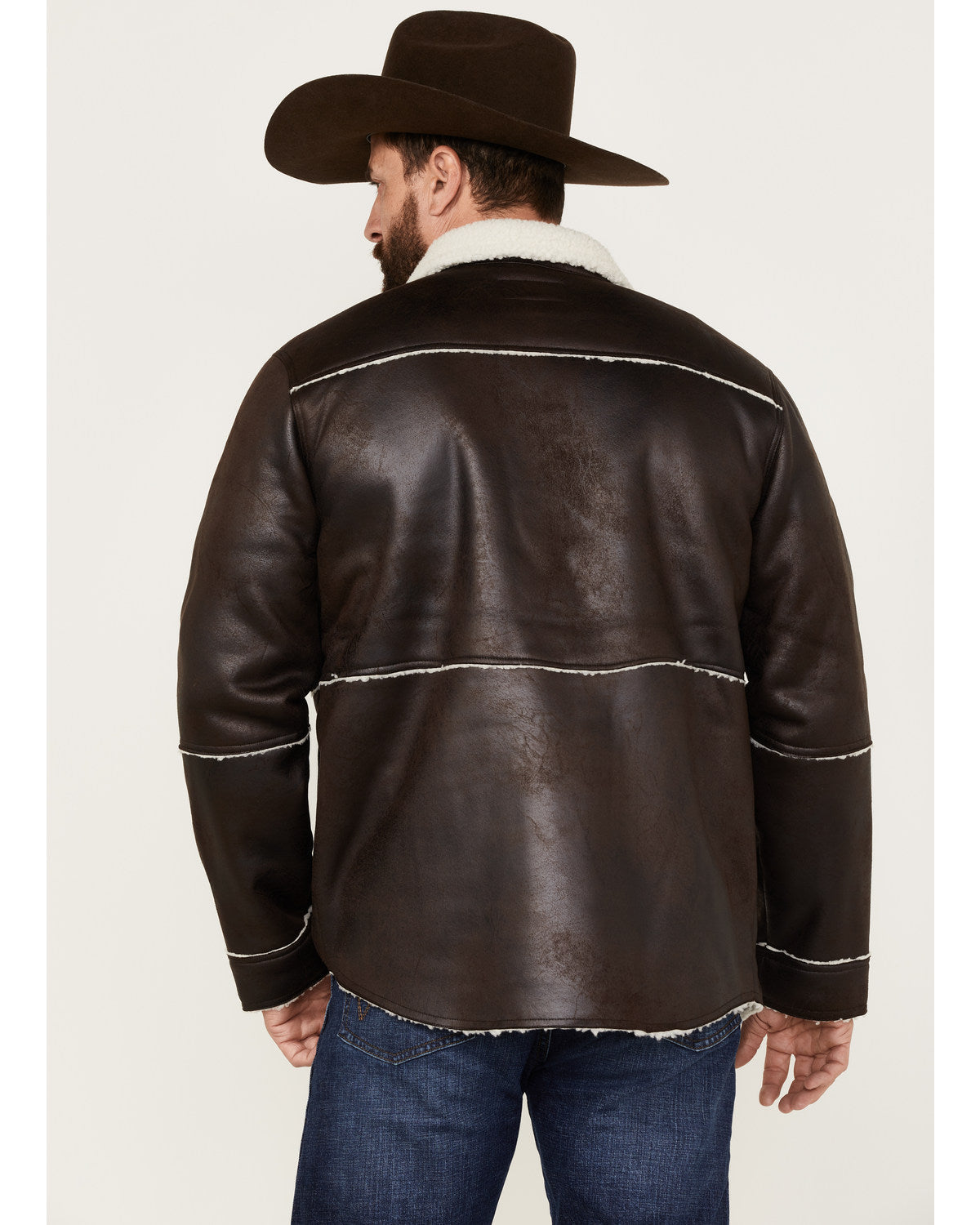 Men's Carmine Faux Shearling Shacket Brown