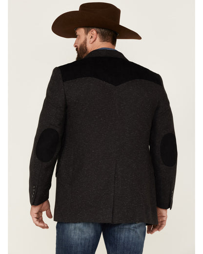 Men's Waco Contrast Yolk Button Down Western Sportcoat Charcoal