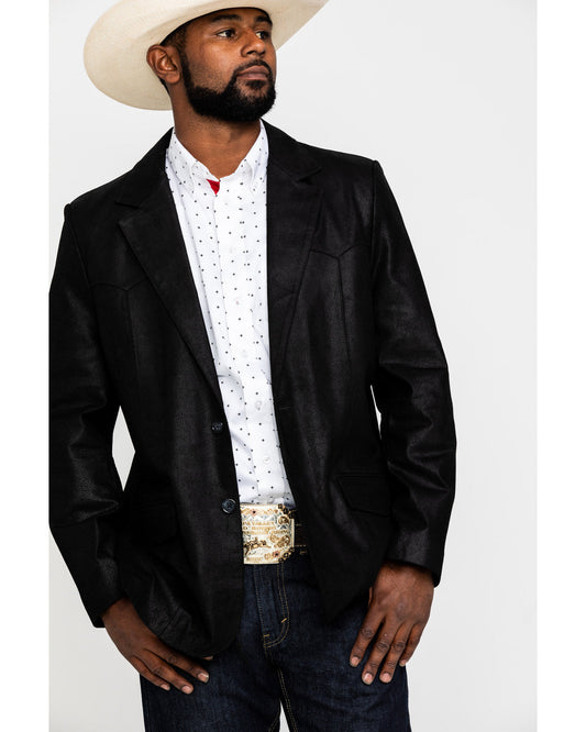 Men's Black Suede Blazer Jacket Black
