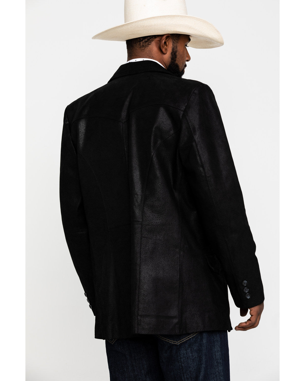 Men's Black Suede Blazer Jacket Black