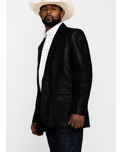 Men's Black Suede Blazer Jacket Black