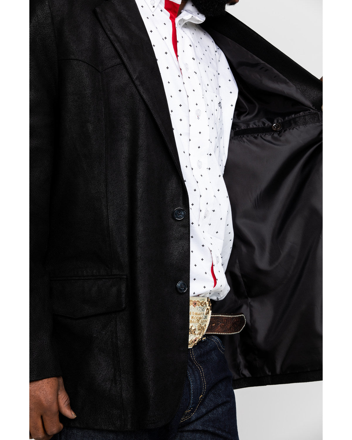 Men's Black Suede Blazer Jacket Black