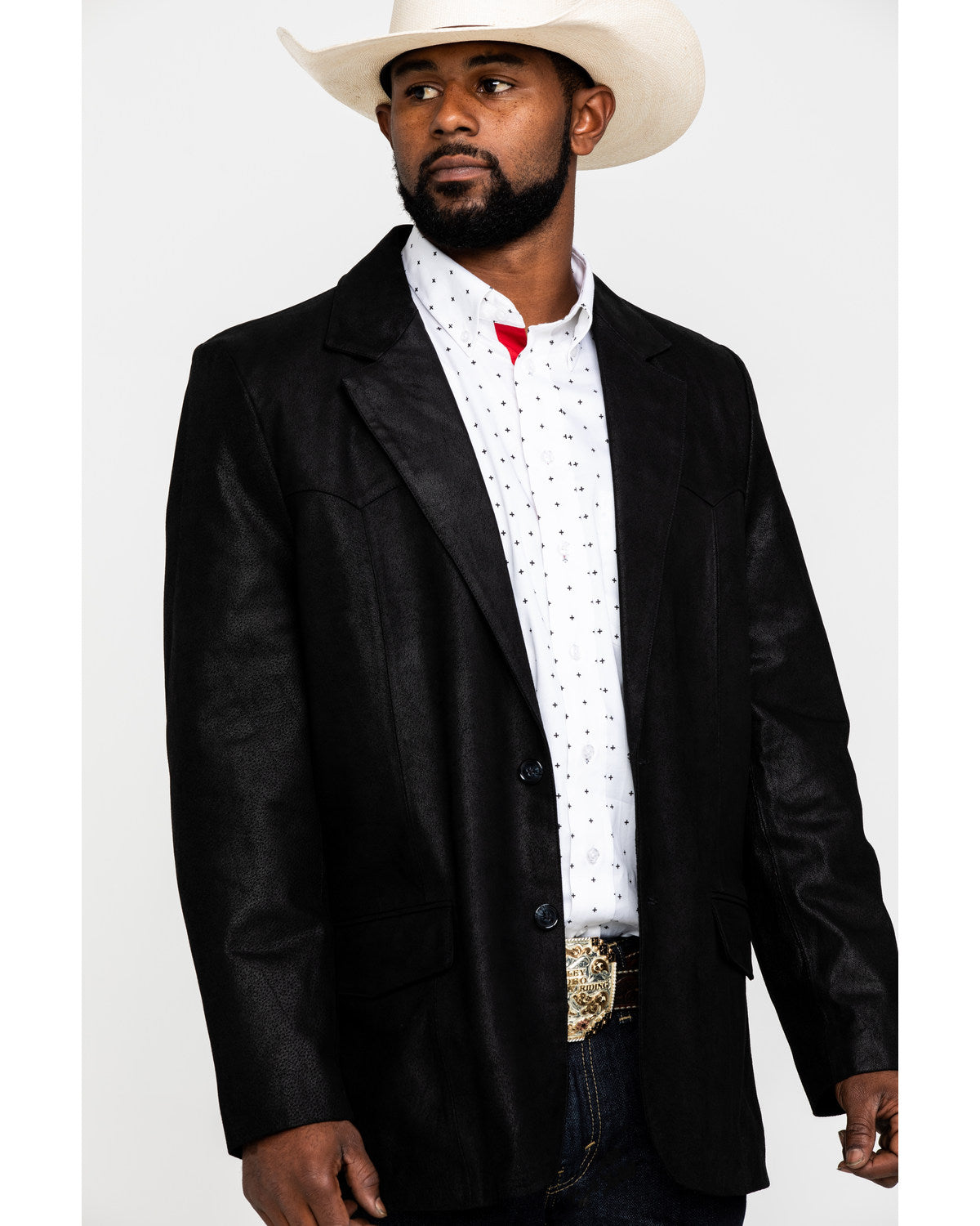 Men's Black Suede Blazer Jacket Black