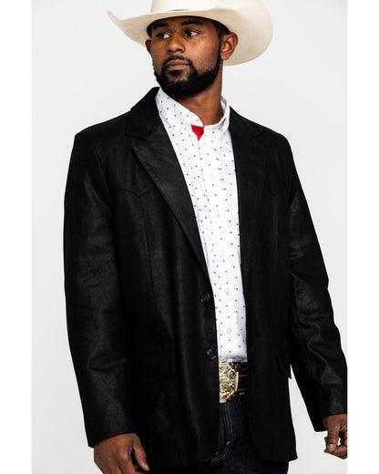 Men's Black Suede Blazer Jacket Black
