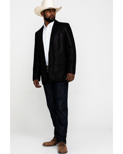Men's Black Suede Blazer Jacket Black