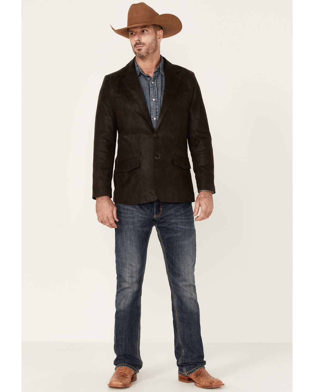 Men's Blazer - Long Dark Brown