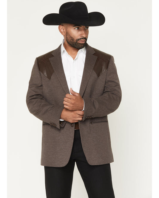 Men's Knoxville Faux Leather Western Yoke Sportcoat Brown