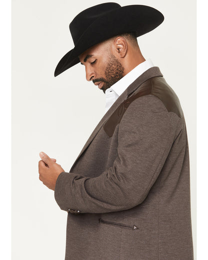 Men's Knoxville Faux Leather Western Yoke Sportcoat Brown