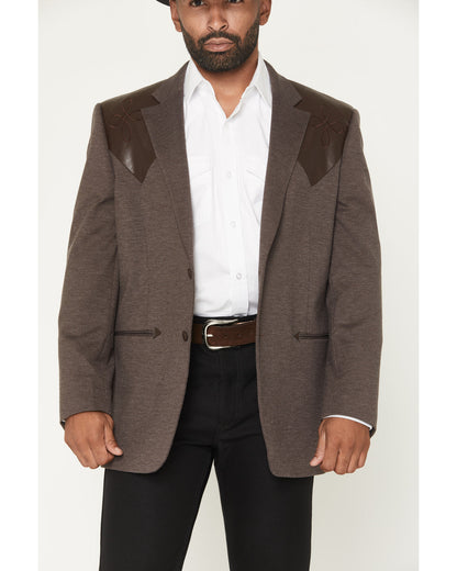 Men's Knoxville Faux Leather Western Yoke Sportcoat Brown