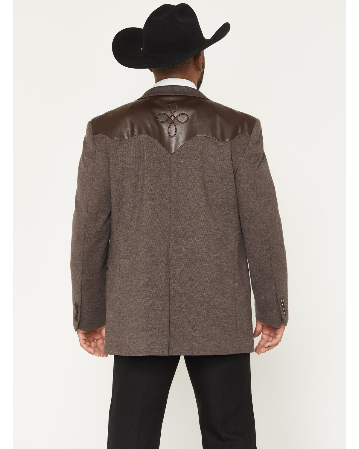 Men's Knoxville Faux Leather Western Yoke Sportcoat Brown