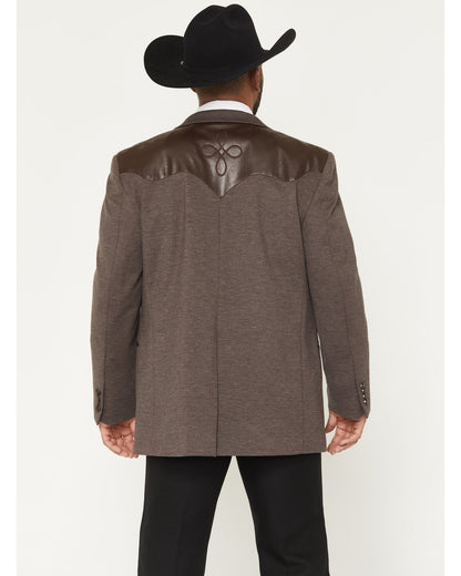Men's Knoxville Faux Leather Western Yoke Sportcoat Brown