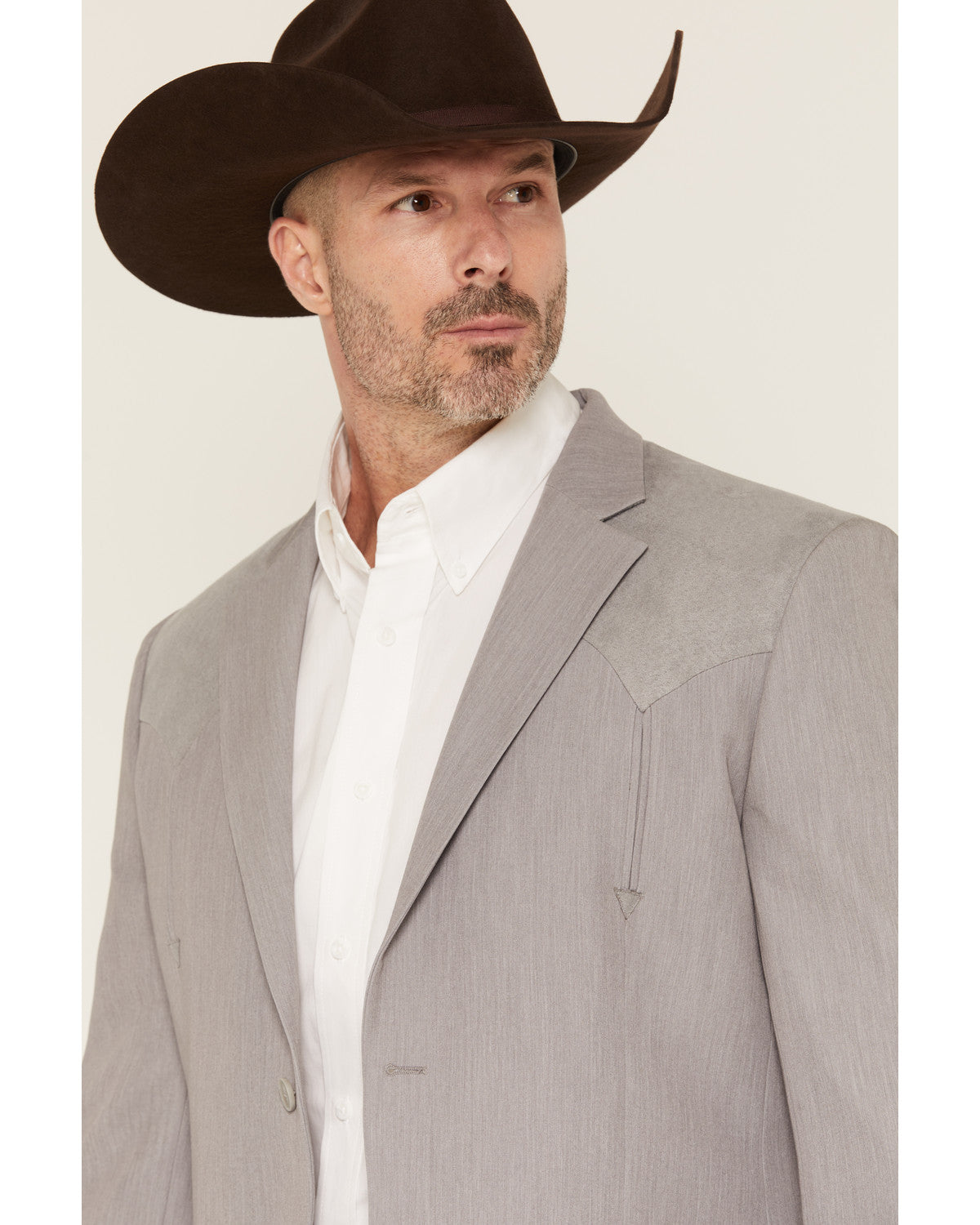 Men's The Big Spring Faux Suede Button-Down Sportcoat Light Grey