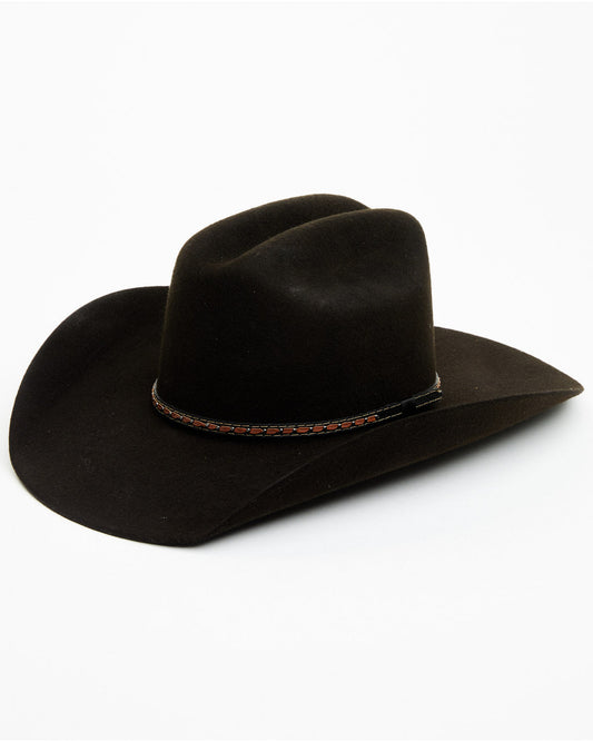3X Wool Felt Cowboy Hat Dark Brown