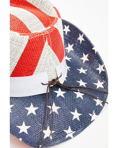 Men's Justice Straw Cowboy Hat Red/white/blue