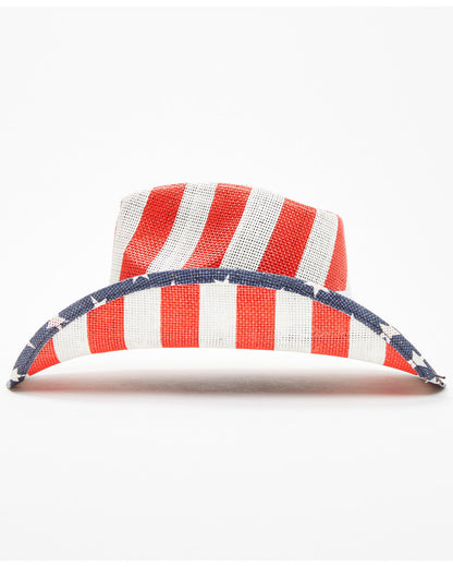 Men's Justice Straw Cowboy Hat Red/white/blue