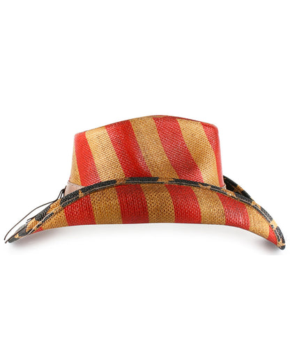 Justice American Flag Drifter Straw Cowboy Hat Am Spirit
