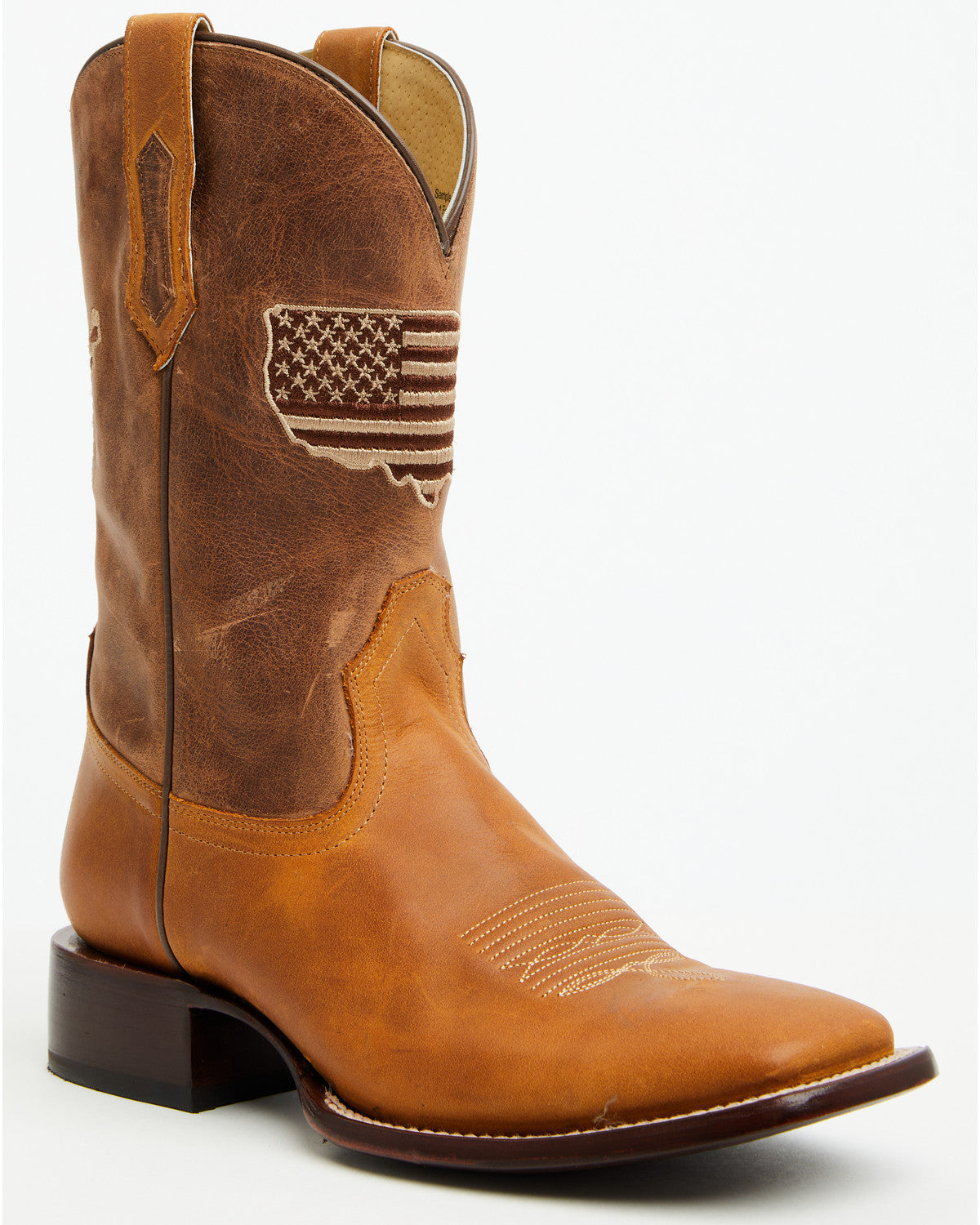 Men's National Western Boots - Broad Square Toe Brown