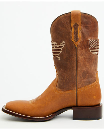 Men's National Western Boots - Broad Square Toe Brown