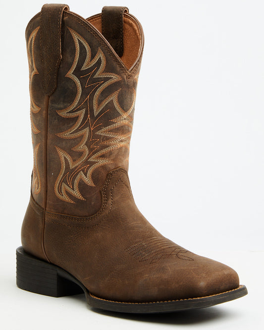 Men's Oath Performance Western Boots - Broad Square Toe Brown