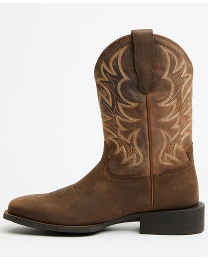 Men's Oath Performance Western Boots - Broad Square Toe Brown