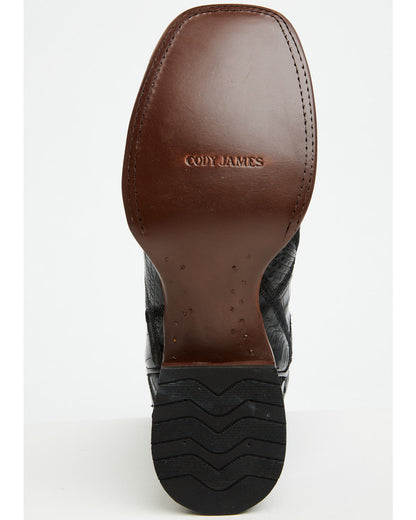 Men's Exotic American Alligator Western Boots - Broad Squar Black