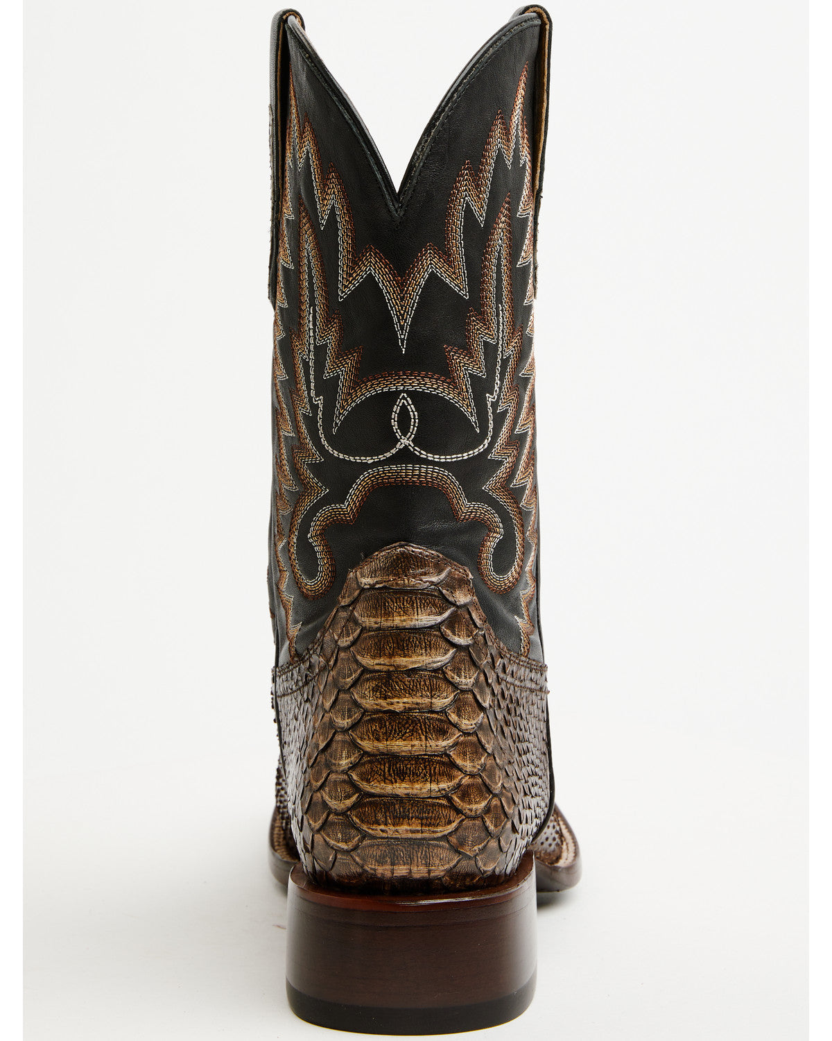 Men's Slyde Exotic Python Western Boots - Broad Square Toe Brown