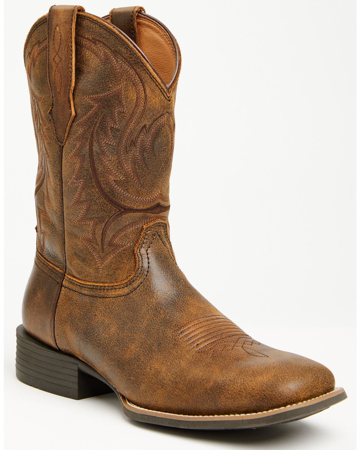 Men's Force Performance Western Boots - Broad Square Toe Tan