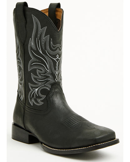 Cush Core® Men's Spartan Western Boots - Broad Square Toe Black