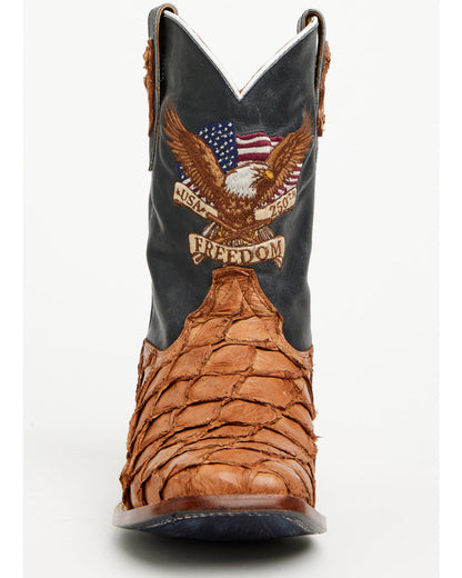 Men's America 250 Freedom Exotic Pirarucu Western Boots - B Blue