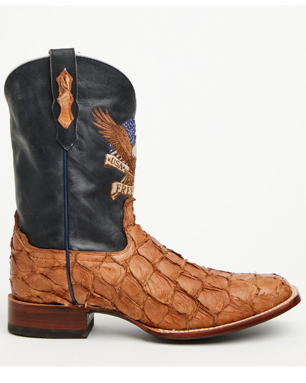 Men's America 250 Freedom Exotic Pirarucu Western Boots - B Blue
