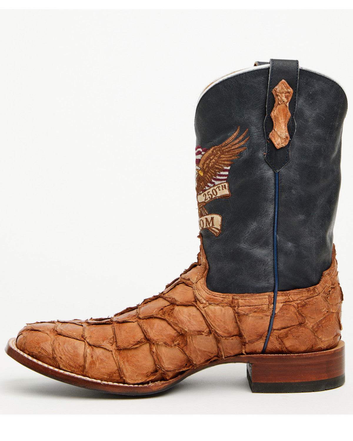 Men's America 250 Freedom Exotic Pirarucu Western Boots - B Blue