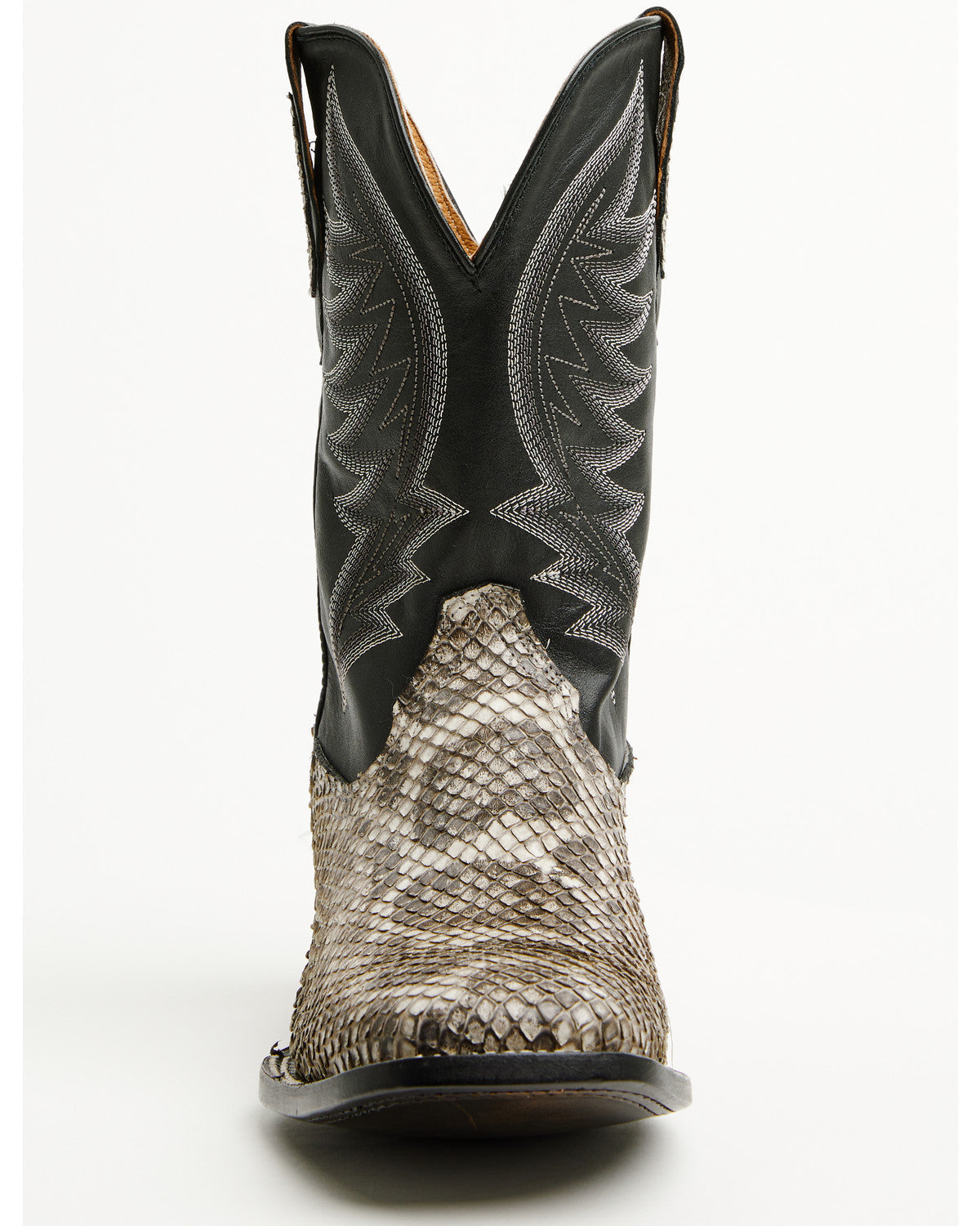 Men's Exotic Anaconda Western Boots - Broad Square Toe Black