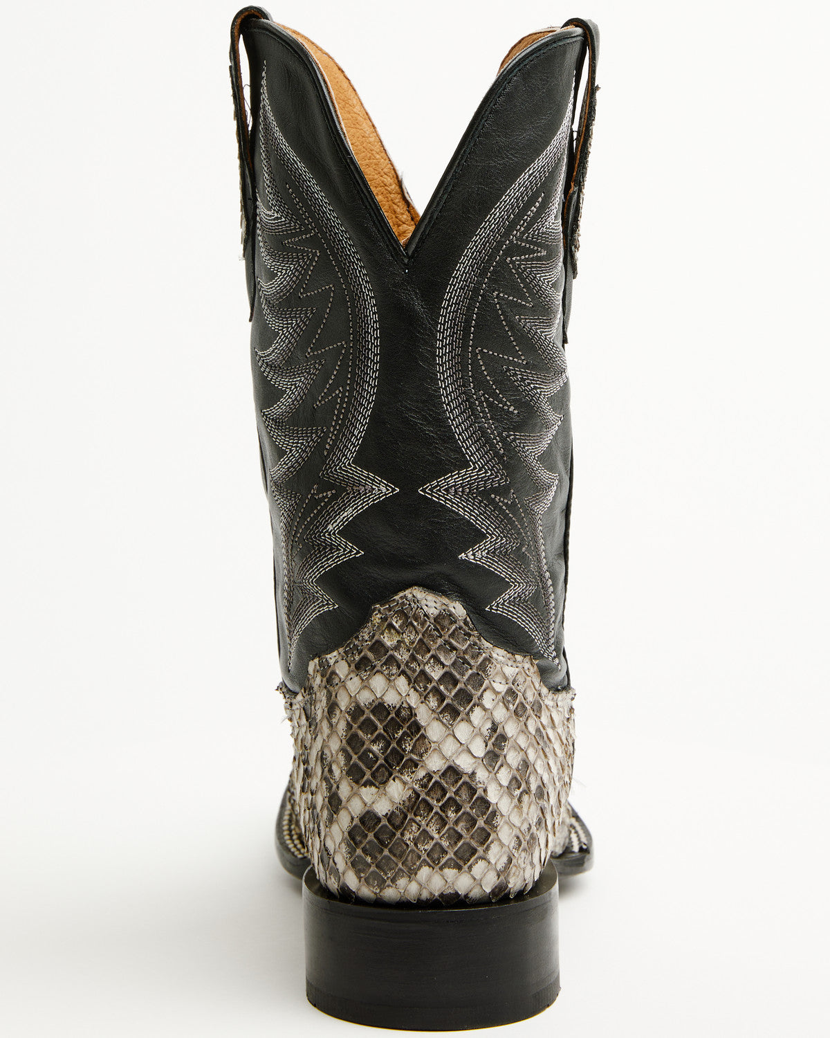 Men's Exotic Anaconda Western Boots - Broad Square Toe Black