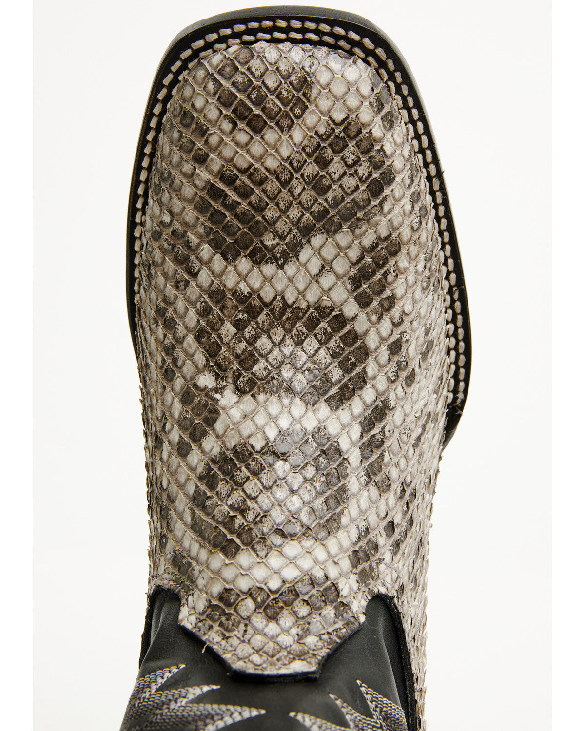 Men's Exotic Anaconda Western Boots - Broad Square Toe Black