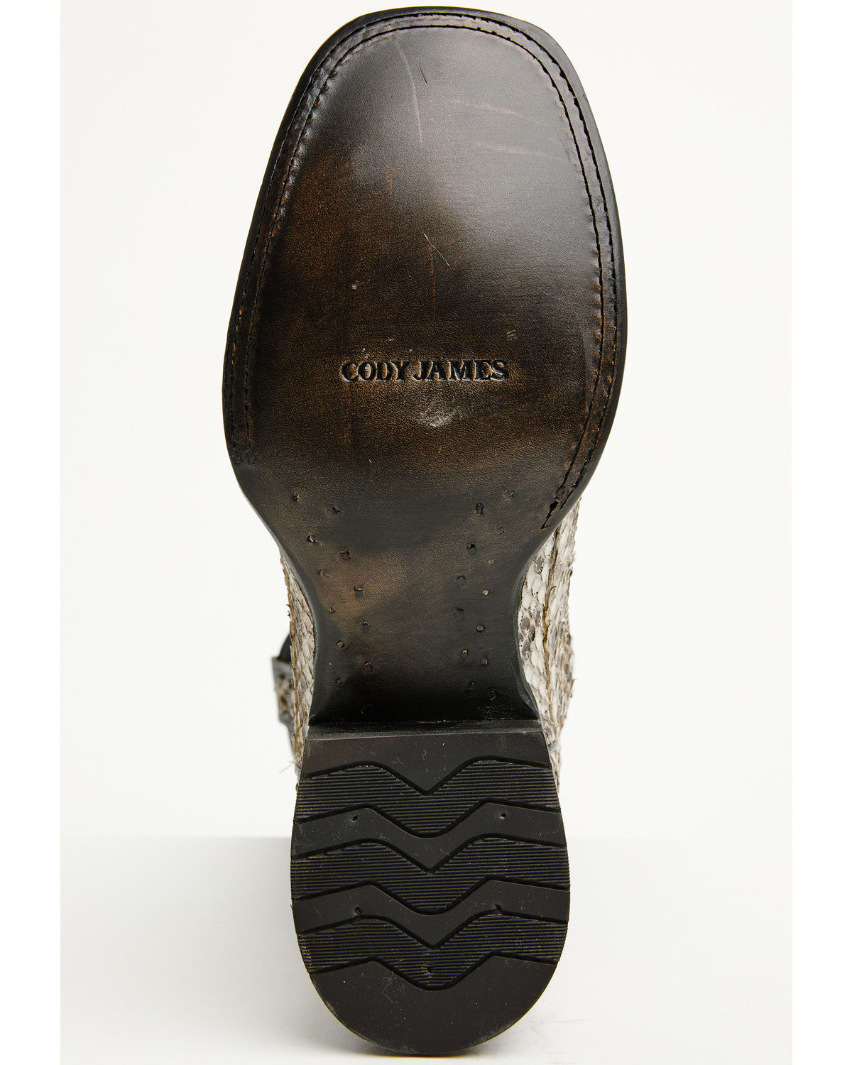 Men's Exotic Anaconda Western Boots - Broad Square Toe Black