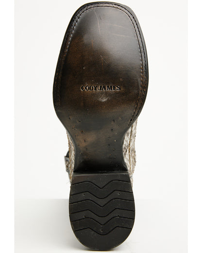 Men's Exotic Anaconda Western Boots - Broad Square Toe Black