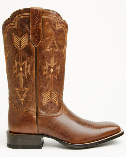 Men's Peacemaker Western Boots - Broad Square Toe Brown
