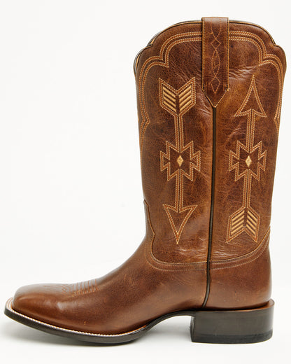 Men's Peacemaker Western Boots - Broad Square Toe Brown