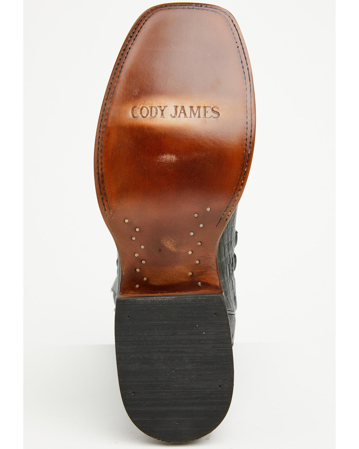 Men's Croc Print Badlands Western Boots - Broad Square Toe Black
