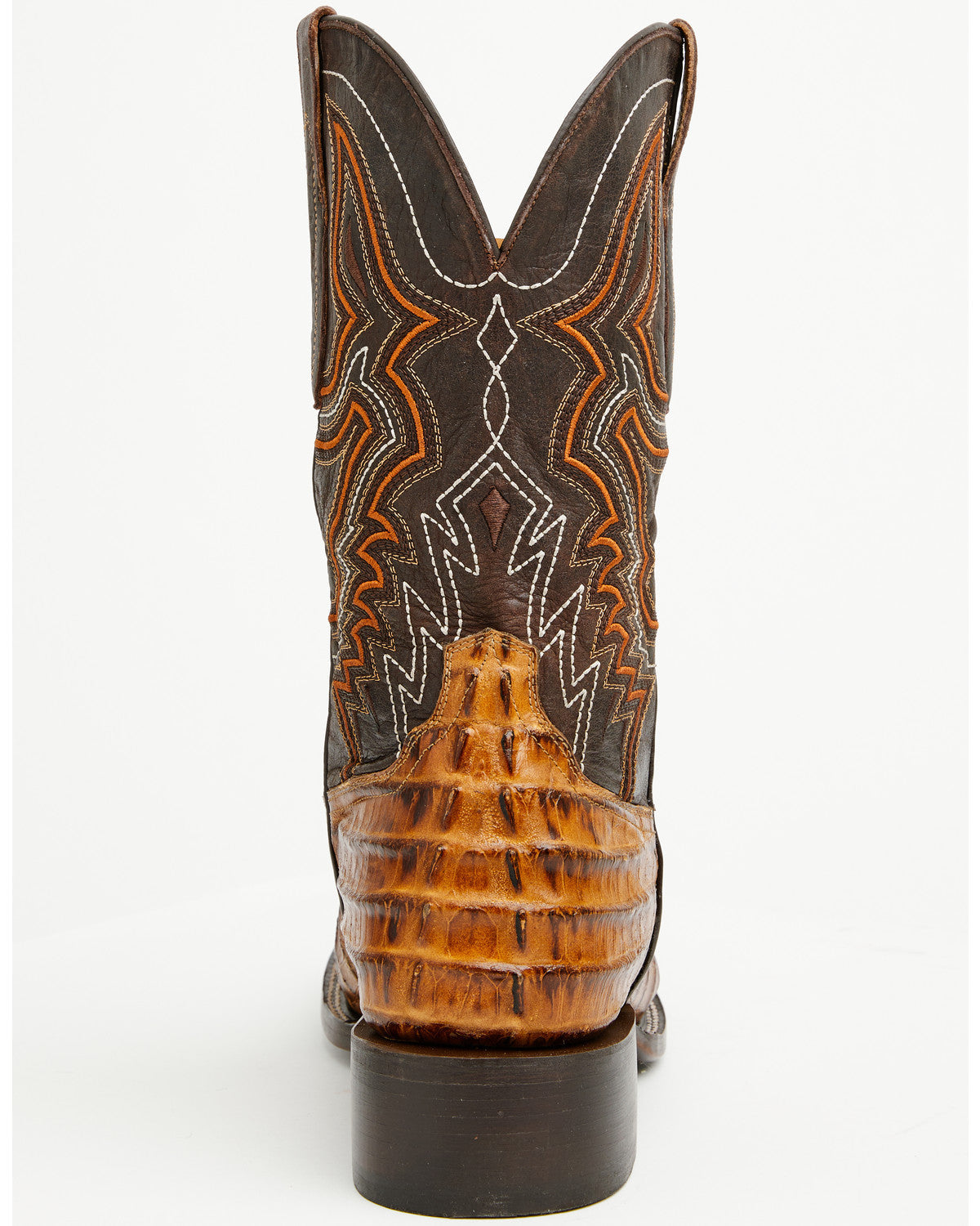 Men's Badlands Caiman Print Western Boots - Broad Square To Tan
