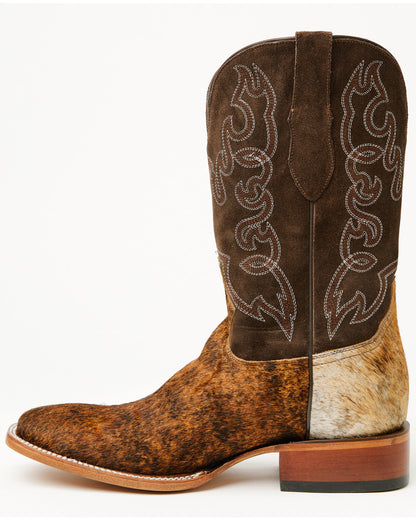 Men's Badlands Cowhide Western Boots - Broad Square Toe Brown