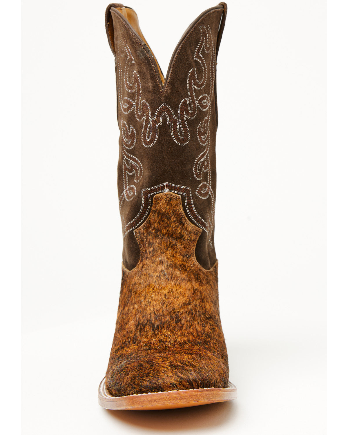 Men's Badlands Cowhide Western Boots - Broad Square Toe Brown