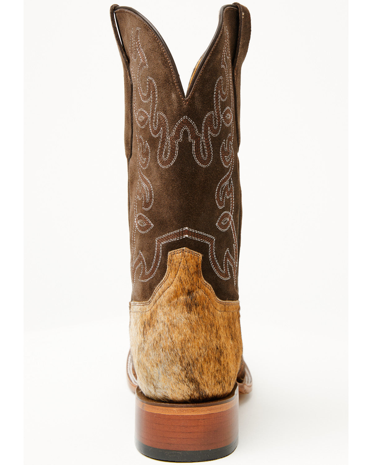 Men's Badlands Cowhide Western Boots - Broad Square Toe Brown