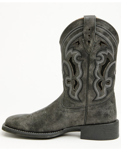 Ace™ Nixon Performance Western Boots - Broad Square Toe Black
