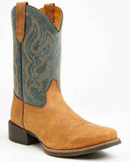 Ace™ Western Boots - Broad Square Toe Blue