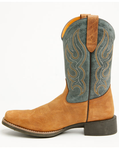 Ace™ Western Boots - Broad Square Toe Blue