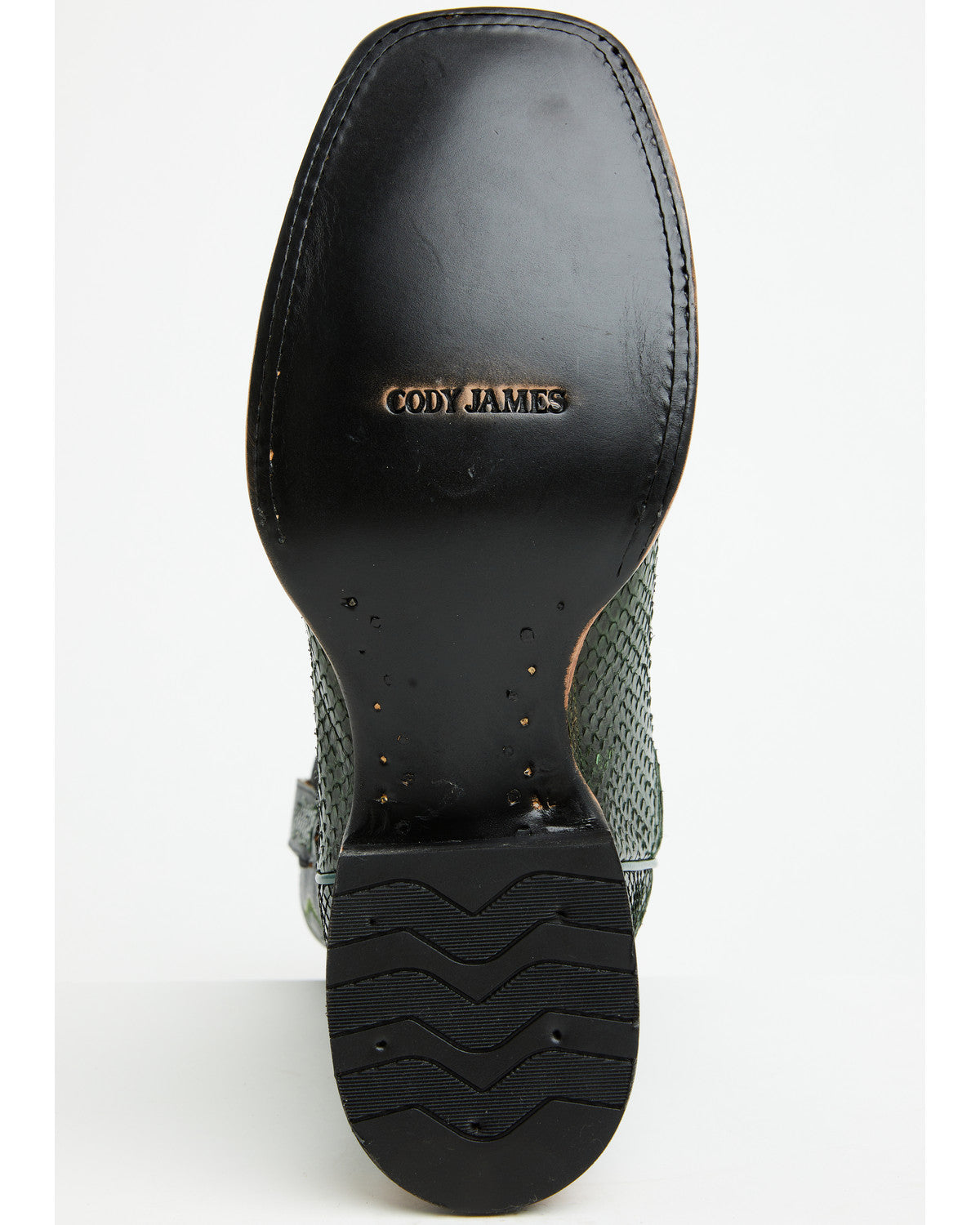 Men's Exotic Python Western Boots - Broad Square Toe Green