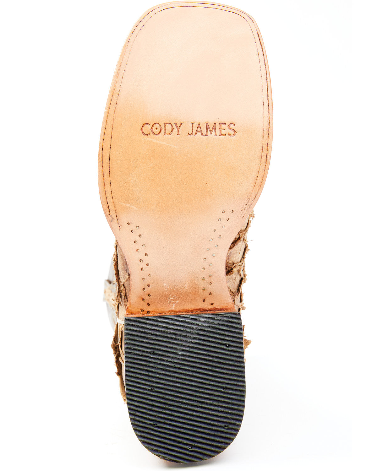 Men's Exotic Pirarucu Western Boots - Broad Square Toe Tan
