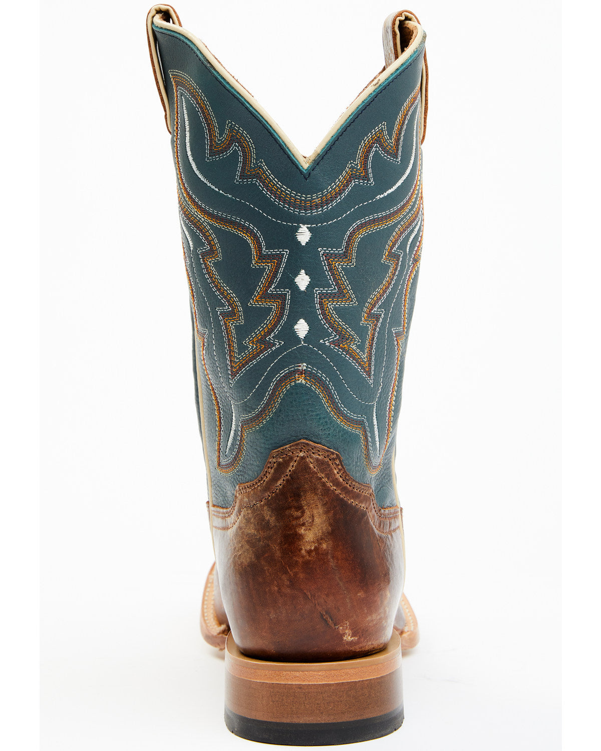 Men's Western Boots - Broad Square Toe Navy