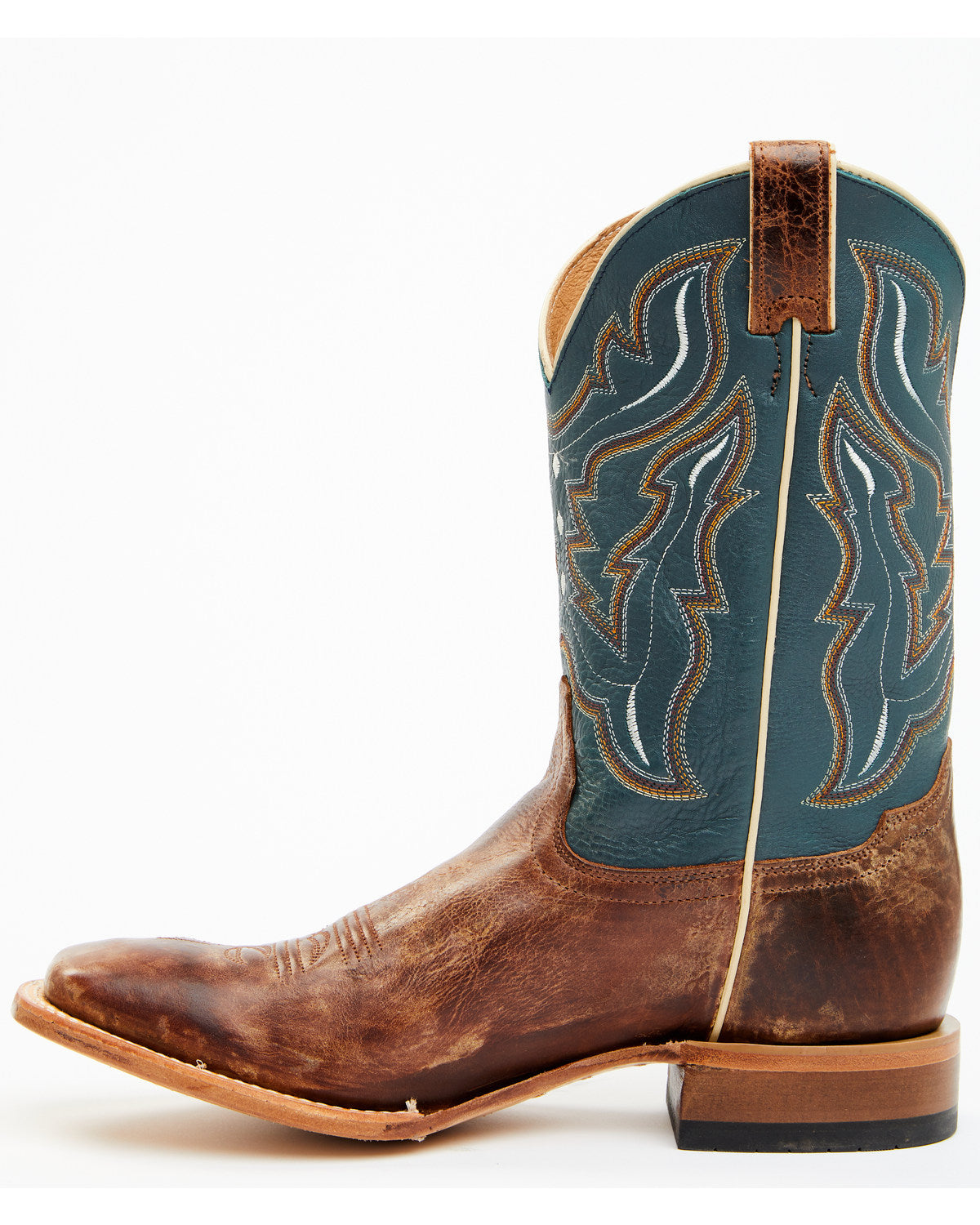 Men's Western Boots - Broad Square Toe Navy